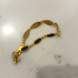 Gold and navy blue bracelet